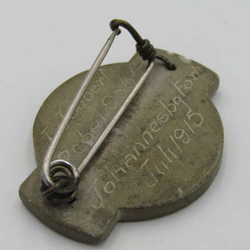 WW1 July 1915 Rebellion trench art piece of I. Joubert Rebel 9664 - very unique piece