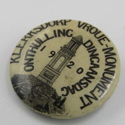 1920 Klerksdorp Vroue - Monument onthulling lapel pin badge
