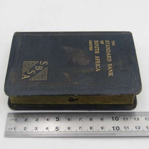 Vintage Standard Bank of South Africa book shaped money box