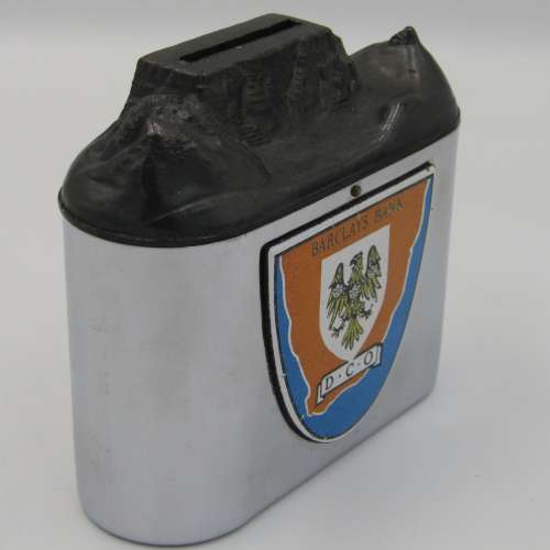 Vintage Barclay Bank Table mounain money box