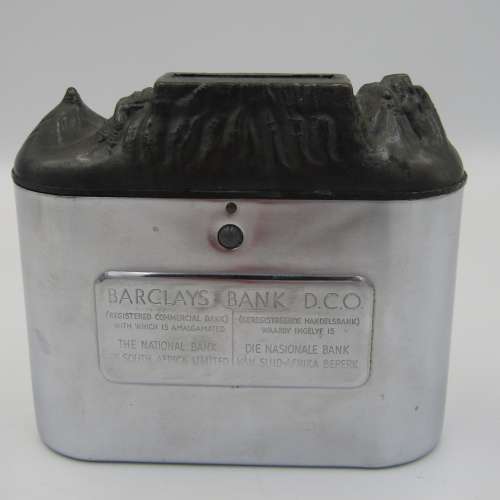 Vintage Barclay Bank Table mounain money box