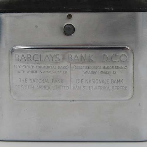 Vintage Barclay Bank Table mounain money box
