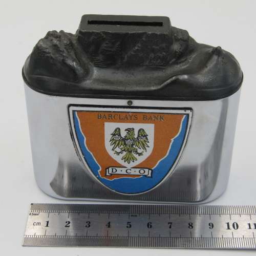 Vintage Barclay Bank Table mounain money box