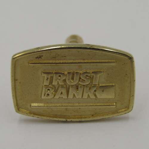 Set of 24 kt gold plated Trust Bank cufflinks