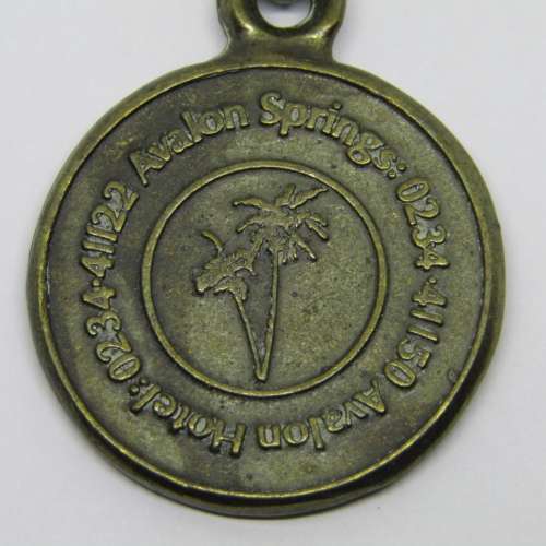 Vintage Avalon springs Hotel key holder