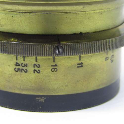 Antique brass lens - f6,8 to f45 - serial 223078