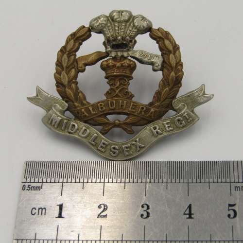 British Middlesex regiment badge with lugs