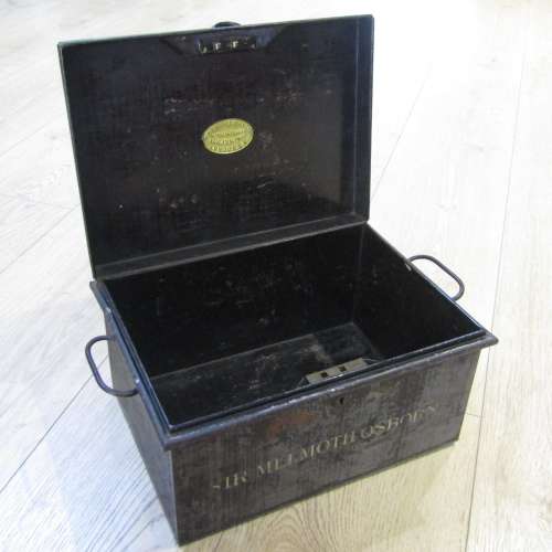 Sir Melmoth Osborn (1834 - 1899) antique metal safety box with key