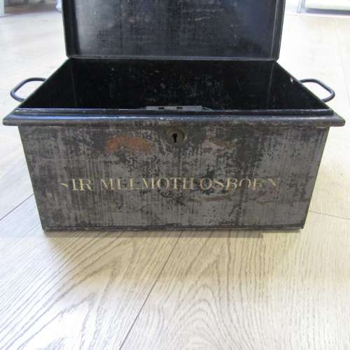 Sir Melmoth Osborn (1834 - 1899) antique metal safety box with key