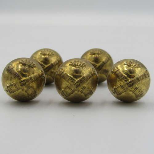 Lot of 5 Artillery uniform buttons