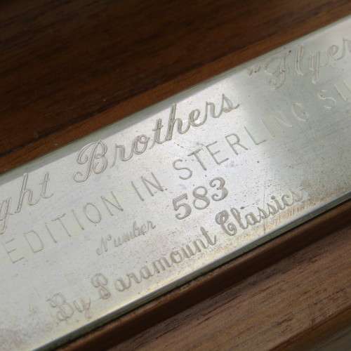 The Magnificent silver replica of the Wright Brothers Aeroplane - model # 583 of 1000