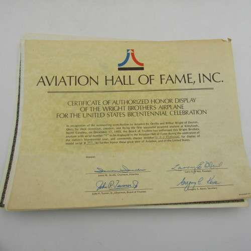 The Magnificent silver replica of the Wright Brothers Aeroplane - model # 583 of 1000