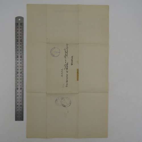 August 1920 Meteordogy rainfall records sent from Omayena to Windhoek vir Tsumeb (South West Africa
