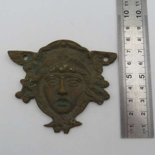 Set of antique brass door decoration pieces