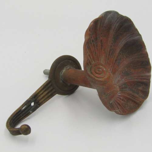 Vintage brass coat hanger hook - repaired