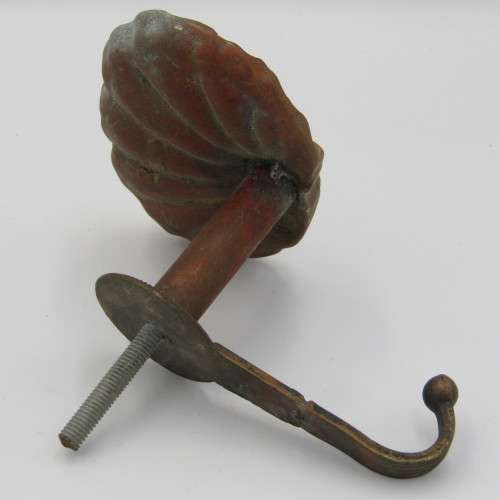 Vintage brass coat hanger hook - repaired