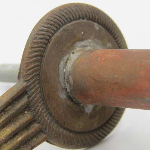 Vintage brass coat hanger hook - repaired