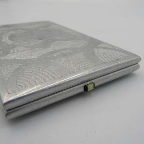 WW2 Italian POW hand engraved cigarette case with South African coat of arms