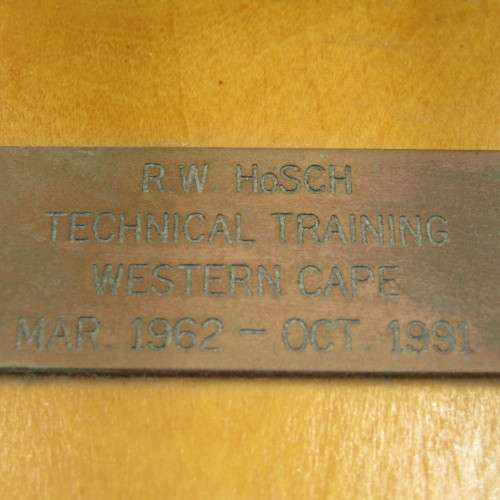 Vintage Handmade brass and wood cannon presented to R.W Hosch