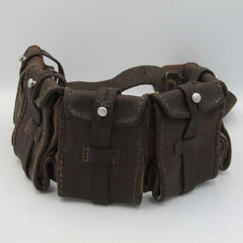 WW1 Swedish Mauser leather ammo bandolier