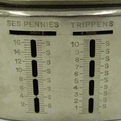 Vintage Volkskas Beperk Pretoria money box with key