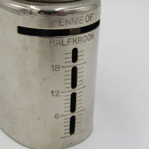 Vintage Volkskas Beperk Pretoria money box with key