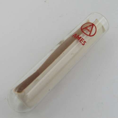 Vintage glass syringe with sealed Anacap Silk stitches in glass tubes