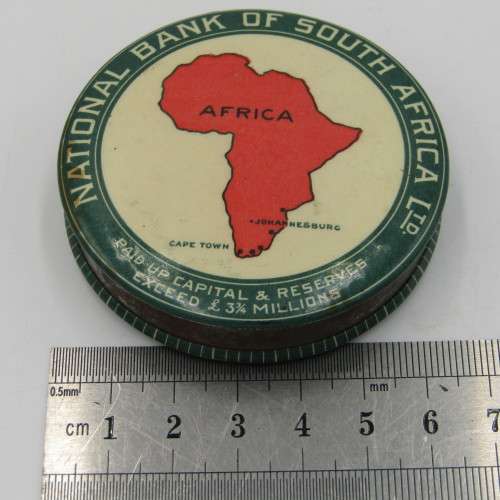 Vintage National Bank of South Africa 3d savings tin
