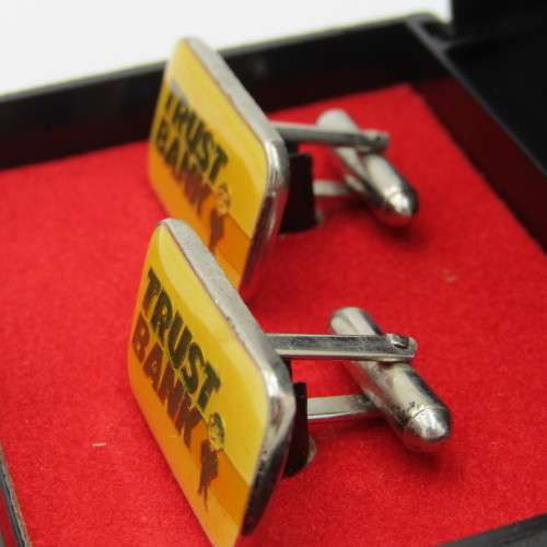 Pair of vintage Trust Bank cufflinks