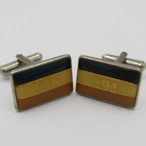 Pair of vintage VISA cufflinks