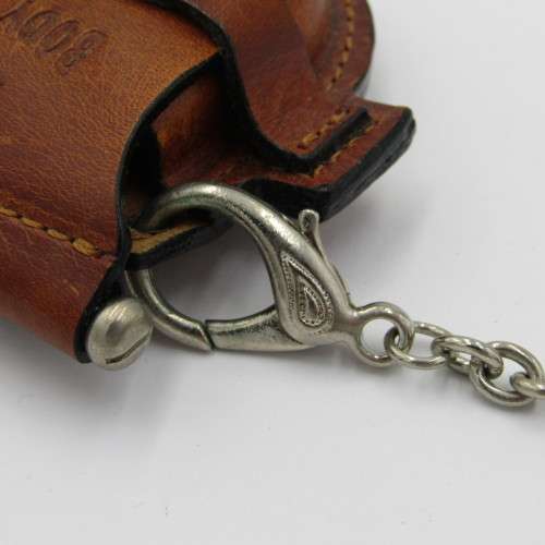 Body Heat thermometer quartz pocketwatch in leather pouch - working
