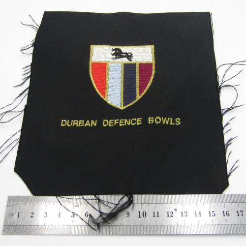 Pair of SA Army Durban Defence bowls blazer badges