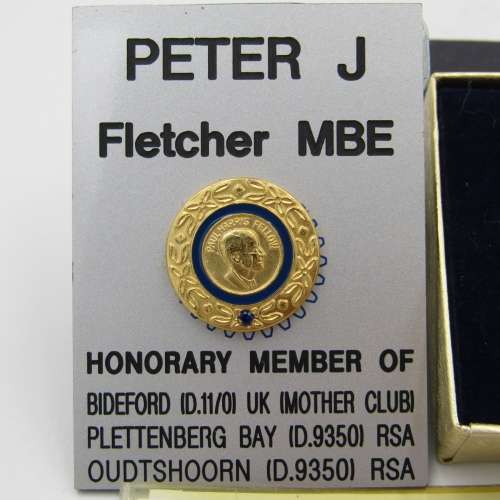 Lot of Rotary International items that belonged to Peter J Fletcher - including some silver pins
