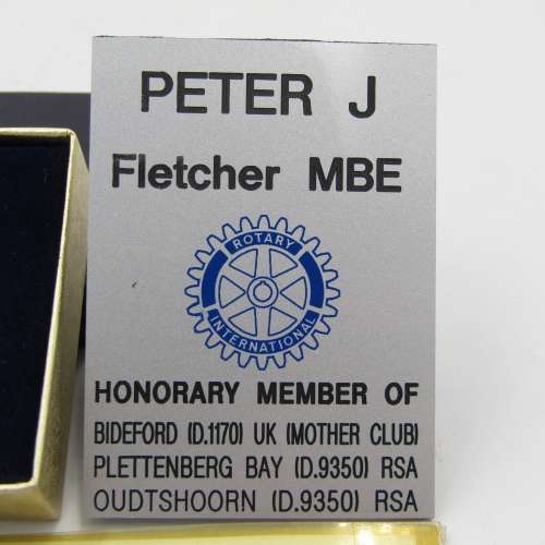 Lot of Rotary International items that belonged to Peter J Fletcher - including some silver pins