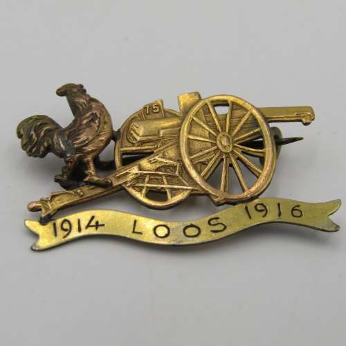 9kt Gold WW1 Battle of Loos 1914-1916 sweetheart pin - weighs 2.5 grams