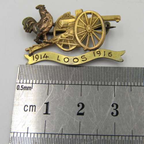 9kt Gold WW1 Battle of Loos 1914-1916 sweetheart pin - weighs 2.5 grams