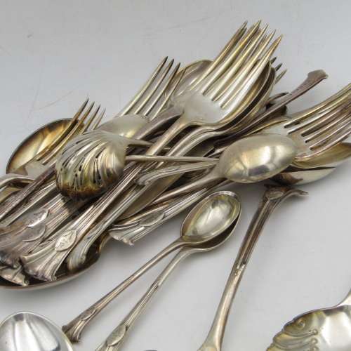 Mappin & Webb antique Spoon fork and serving set