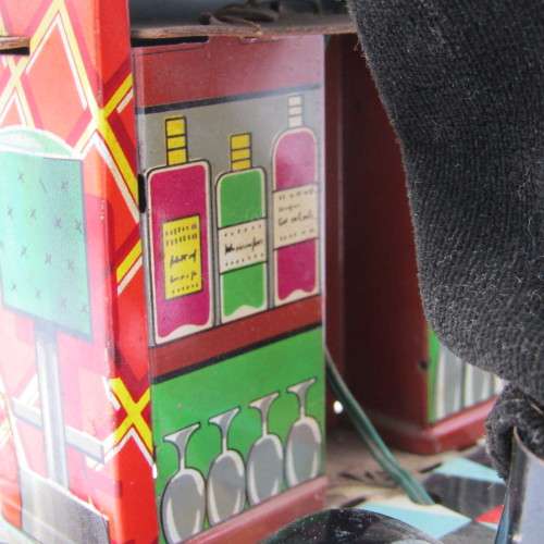 Vintage Rosko Bartender battery operated mechanical tin toy