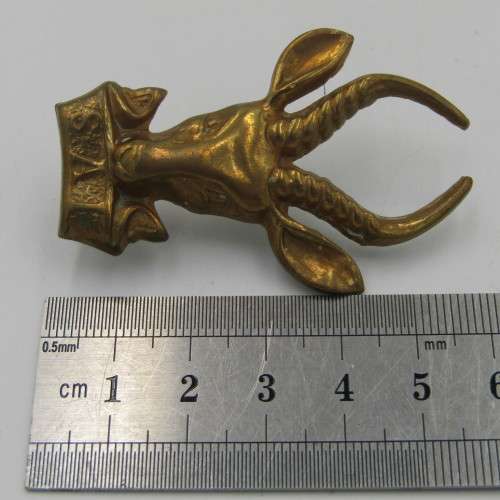SA Infantry brass bokkop cap badge