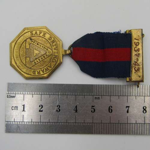South Africa 1937-43 Safe Driving award medal