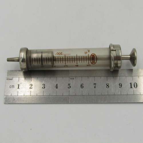 Vintage Super-Serba glass syringe with needles