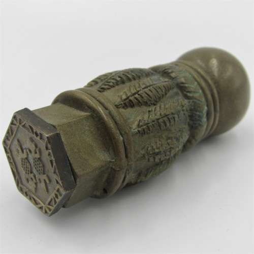Vintage Solid brass wax seal with unusual two lizzards design