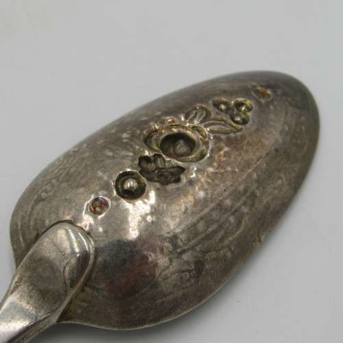 Sterling silver serving spoon made by Stephen Adams in 1781