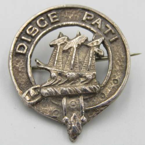 Antique hallmarked sterling silver Scottish Duncan clan brooch
