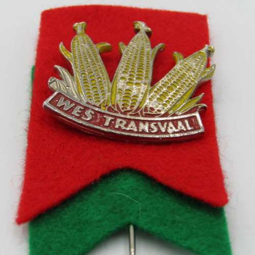 Vintage Wes Transvaal Rugby pin badge