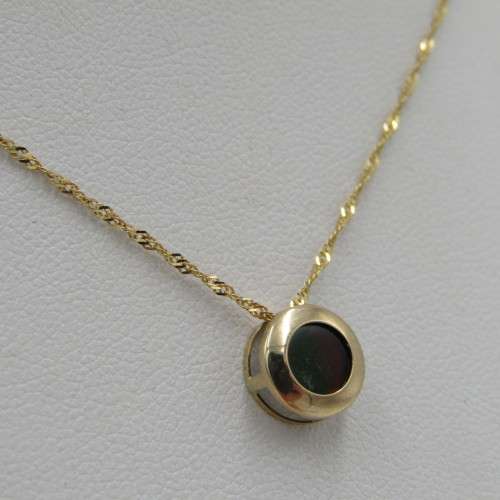 Vintage 14kt Gold Necklace and earrings set with colourful inserts