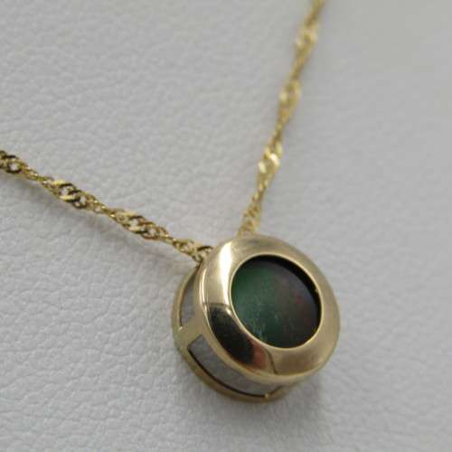 Vintage 14kt Gold Necklace and earrings set with colourful inserts