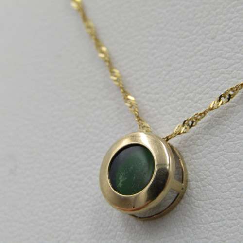 Vintage 14kt Gold Necklace and earrings set with colourful inserts