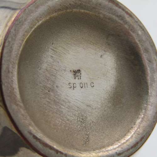 Very rare art nouveau MWF silverplated porcelain lined tea set
