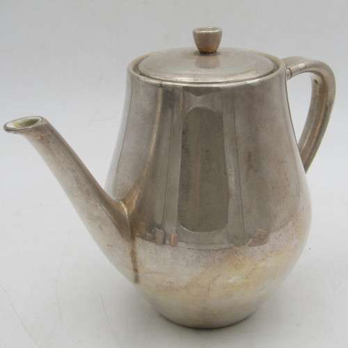 Very rare art nouveau MWF silverplated porcelain lined tea set